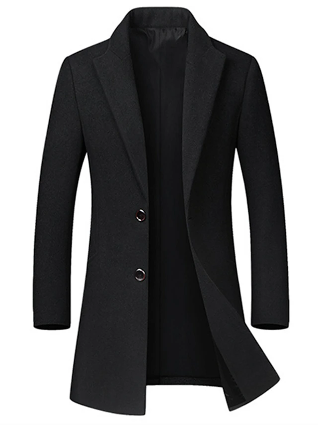 Men's Winter Coat Wool Coat Overcoat Business Casual Winter Wool ...