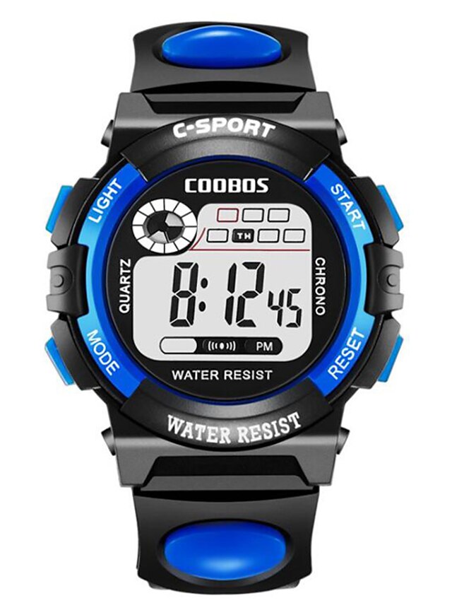  Kids Digital Watch Digital Outdoor Water Resistant / Waterproof Chronograph Casual Watch Digital Black Blue Yellow / One Year / Rubber