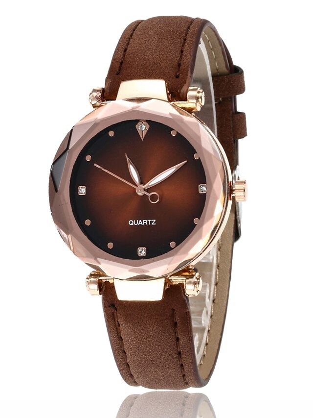  Women's Women Quartz Watch Diamond Minimalist Wristwatch Analog Waterproof Leather Strap Watch