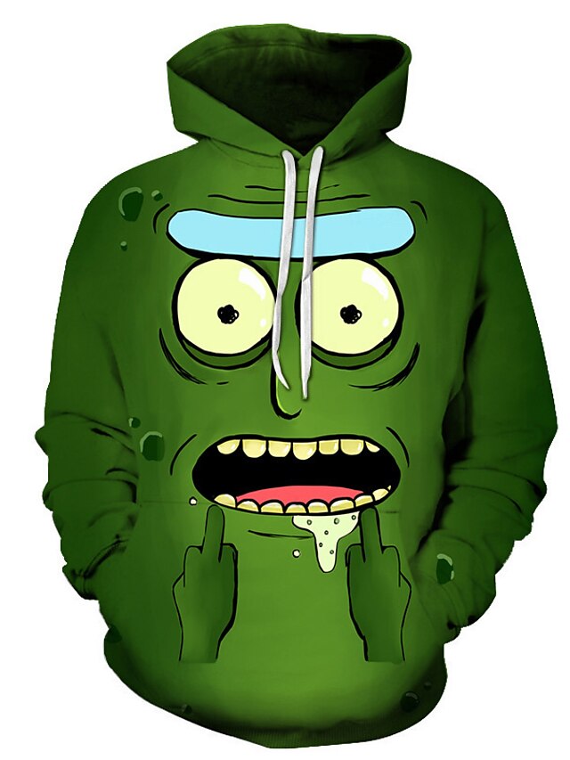  Men's Hoodie Hooded Character Daily Basic Hoodies Sweatshirts  Green