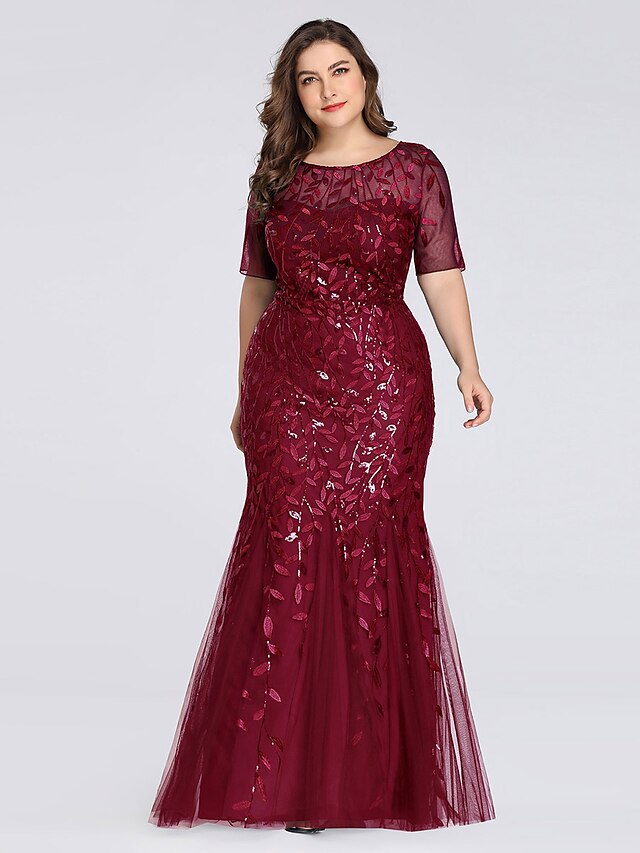 Mermaid / Trumpet Evening Gown Plus Size Dress Formal Evening Floor ...