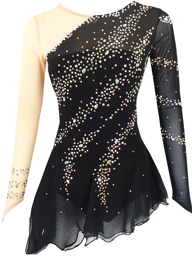 Figure Skating Dress Women's Girls' Ice Skating Dress Light Yellow Yan