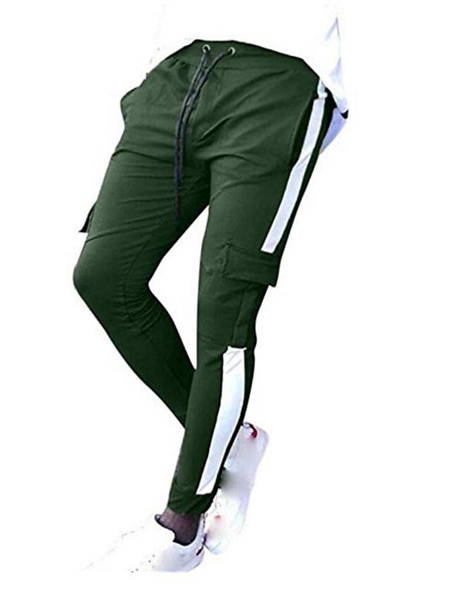  Men's Basic / Street chic Chinos / Sweatpants Pants - Solid Colored / Striped Black Red Green US32 / UK32 / EU40 US34 / UK34 / EU42 US36 / UK36 / EU44