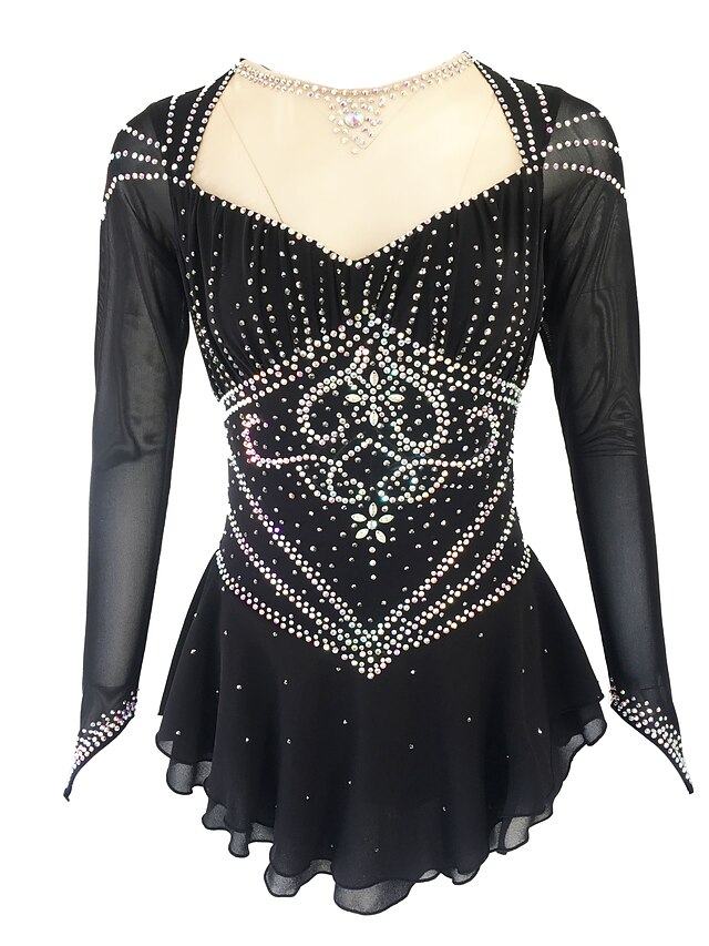 Figure Skating Dress Women's Girls' Ice Skating Dress Outfits Black ...