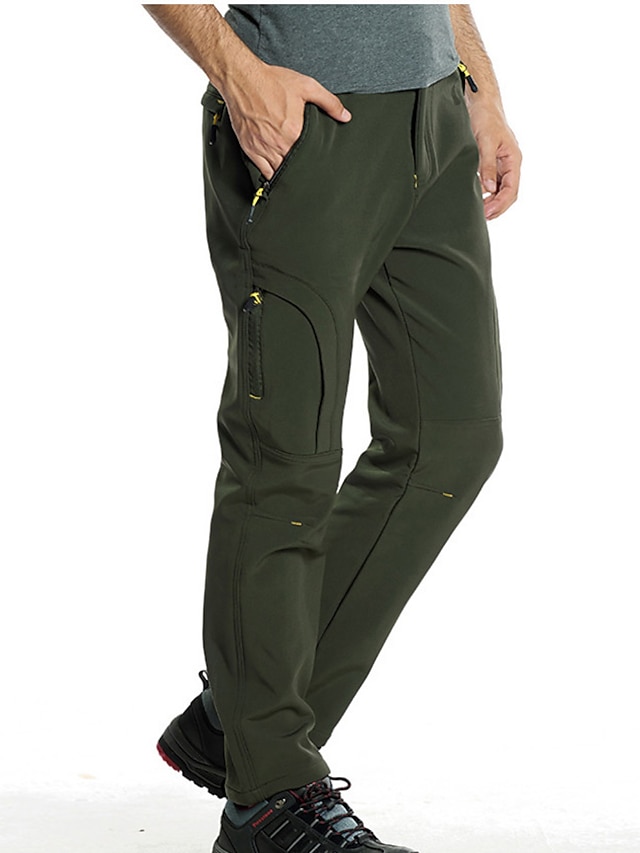 Men's Fleece Lined Pants Hiking Pants Trousers Softshell Pants Winter