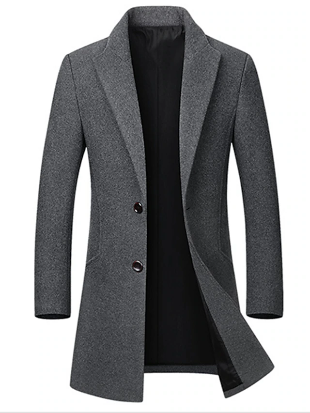 Men's Winter Coat Wool Coat Overcoat Business Casual Winter Wool ...
