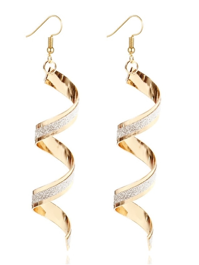  Drop Earrings Dangle Earrings For Women's Party Wedding Casual Alloy Wave Gold Silver
