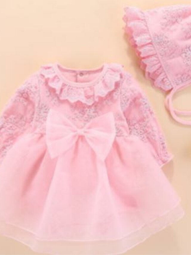  Baby Girls' Basic Solid Colored Long Sleeve Regular Clothing Set Blushing Pink