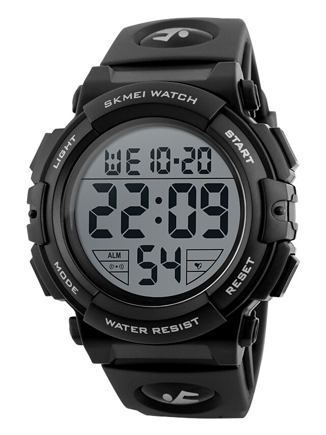  Men's Sport Watch Skeleton Watch Military Watch Quartz Digital Charm Water Resistant / Waterproof Alarm Calendar / date / day Digital Black Red Blue / Silicone / Two Years