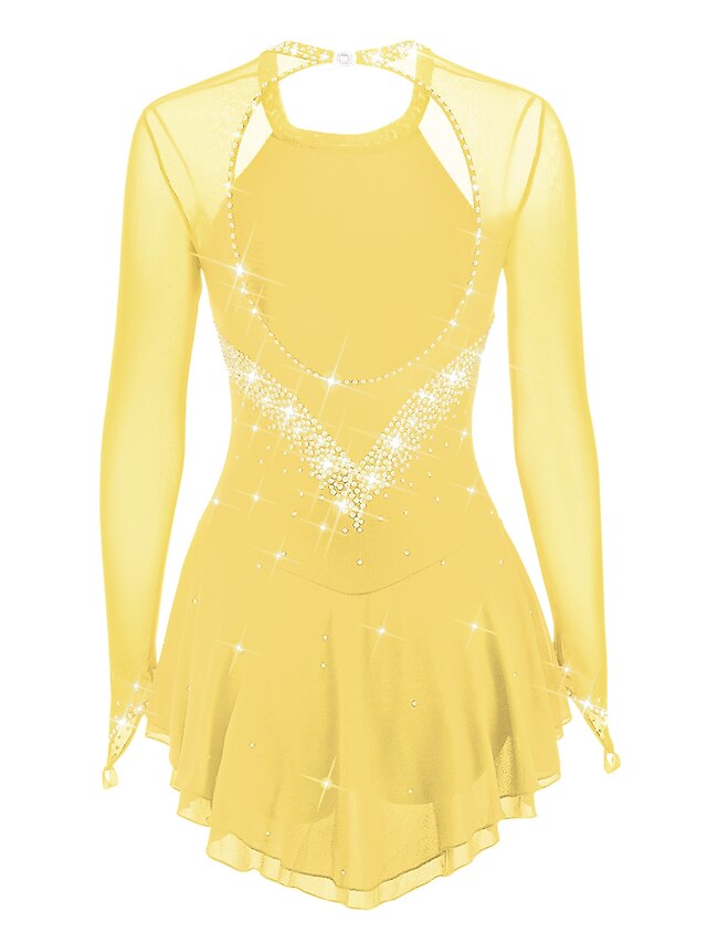 Figure Skating Dress Women's Girls' Ice Skating Dress Deep Blue White