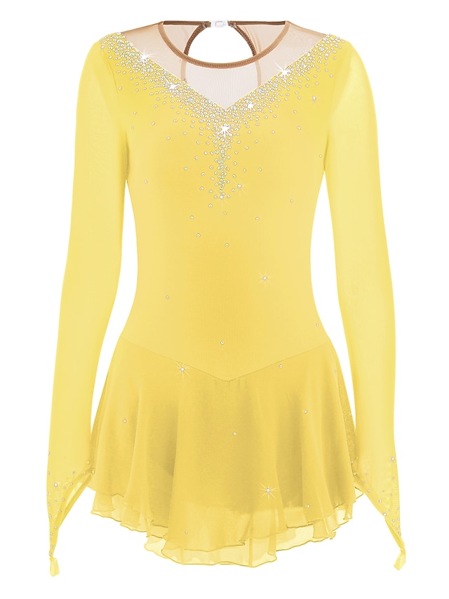 Figure Skating Dress Women's Girls' Ice Skating Dress Light Blue Black