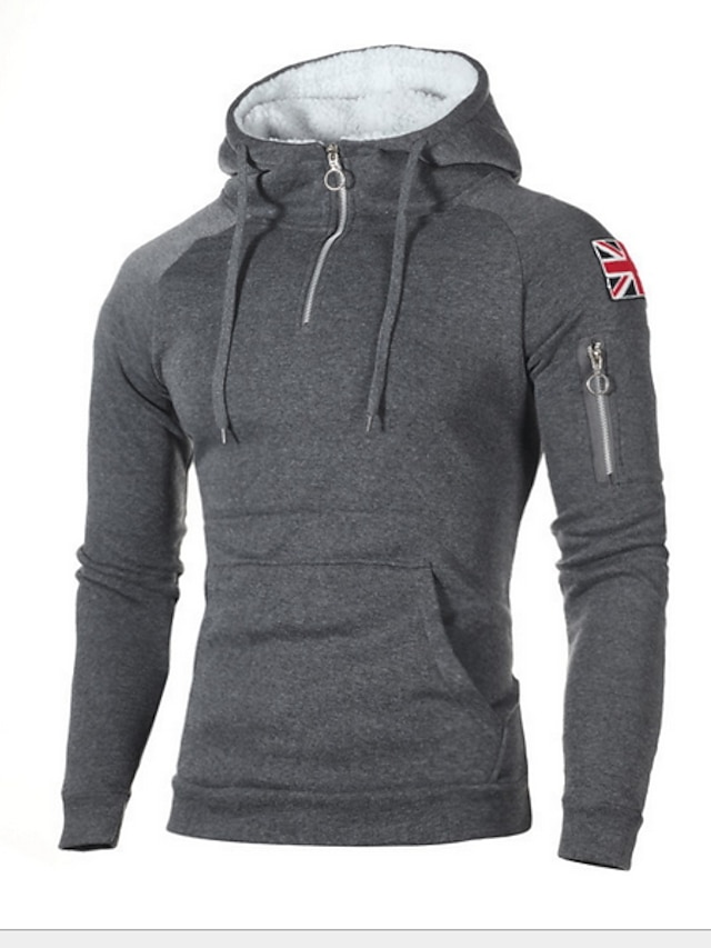 Mens Clothing Mens Hoodies & Sweatshirts | Mens Hoodie Solid Colored Hooded Casual Hoodies Sweatshirts Slim Black Light gray Dar