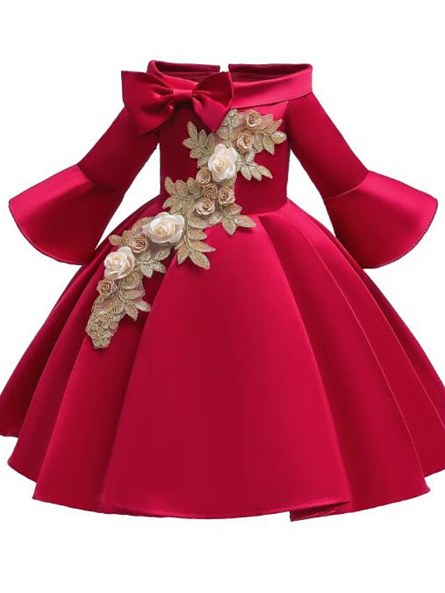  A-vonalú Közepes hossz Virágoslány ruha Parádé Aranyos báli ruha Szatén val vel Csokor 3-16 éves korig alkalmas