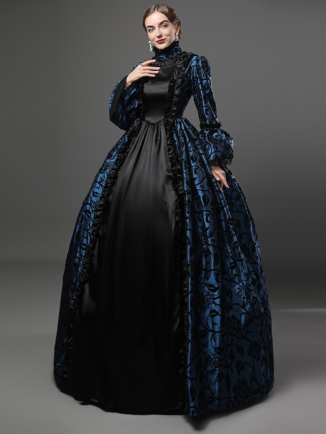  Maria Antonietta Victorian Medieval 18th Century Cocktail Dress Vintage Dress Dress Party Costume Masquerade Prom Dress Women's Lace Costume Vintage Cosplay Party Prom Long Sleeve Long Length Ball