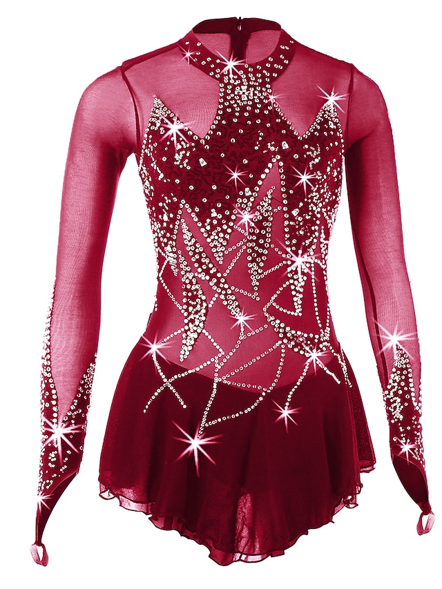 Figure Skating Dress Women's Girls' Ice Skating Dress Outfits Yan pink