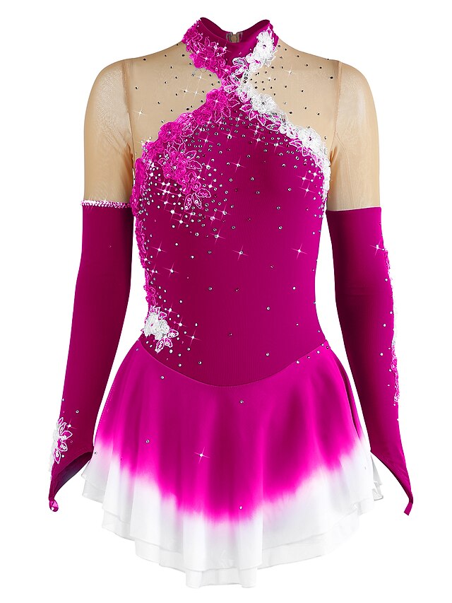 Figure Skating Dress Women's Girls' Ice Skating Dress Yellow Dark