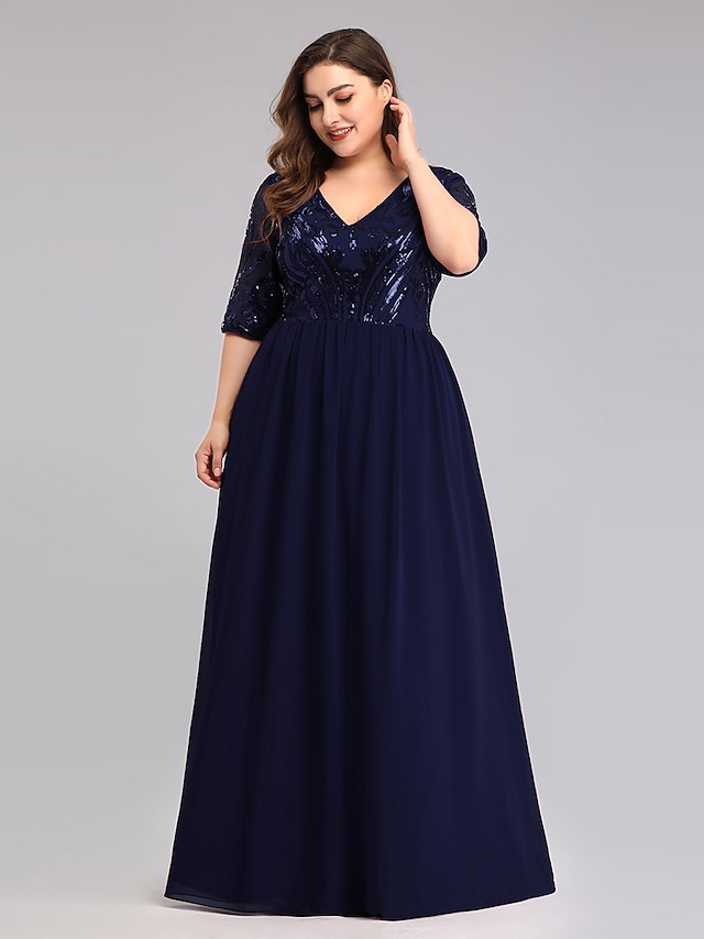 floor length gown plus size
