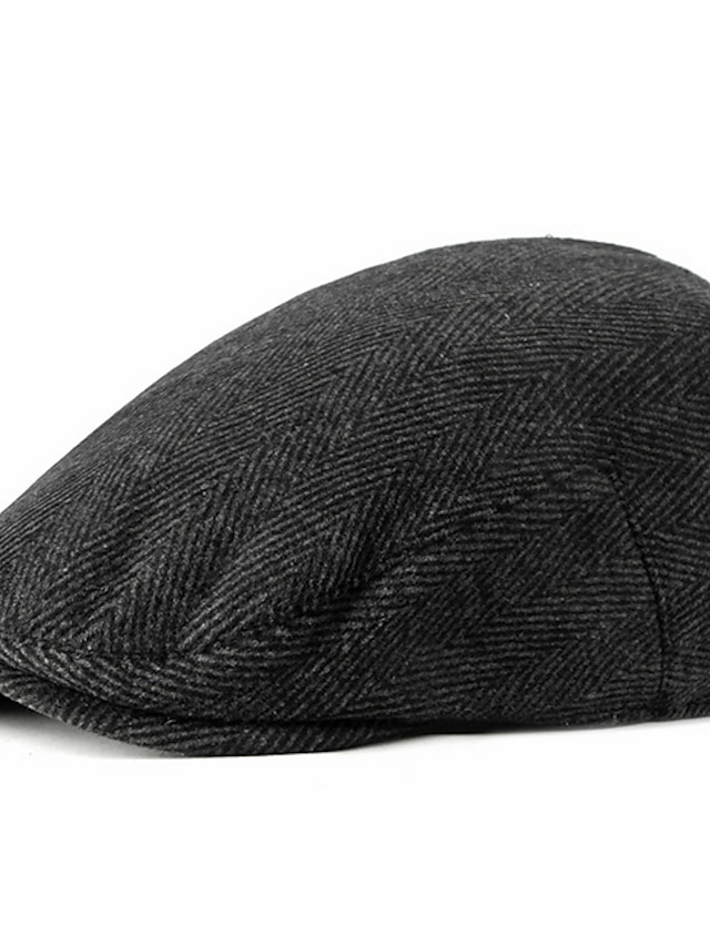  Per uomo Cappello basco Nero Marrone Classico La moda degli anni '20 Essenziale Strada Informale A strisce