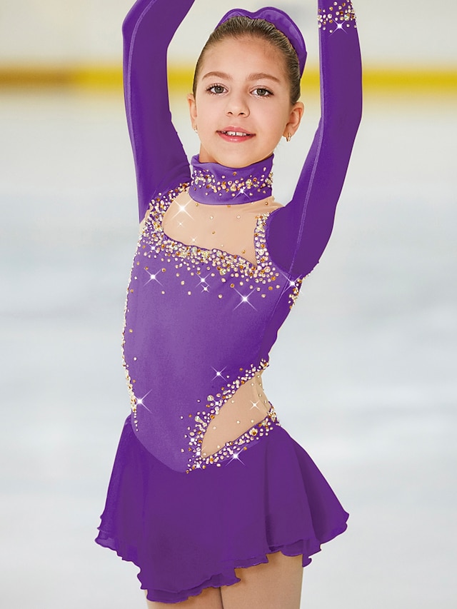 Figure Skating Dress Women's Girls' Ice Skating Dress Outfits Violet