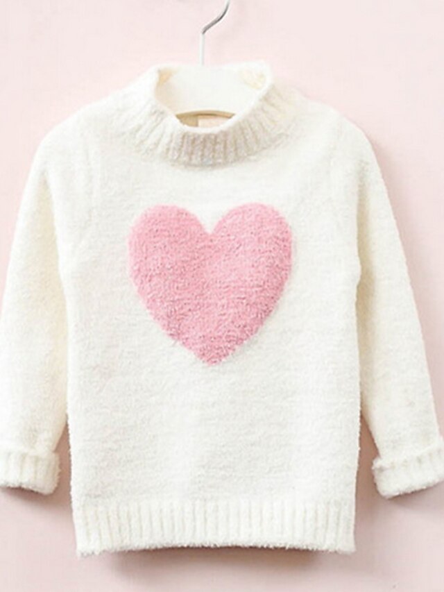  Dzieci Dla dziewczynek Podstawowy Kolorowy blok Długi rękaw Sweter i kardigan Biały