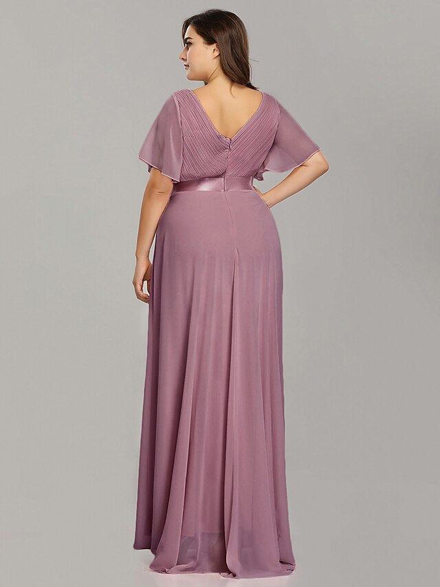 ALine Empire Fall Wedding Guest Dress For Bridesmaid Plus Size Formal