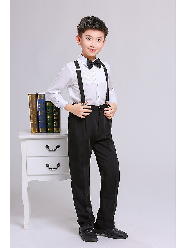  בנים תלת מימד אחיד סט של בגדים שרוול ארוך בסיסי פוליאסטר ילדים רגיל