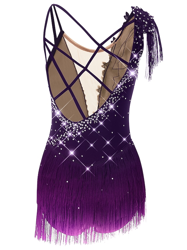 Figure Skating Dress Women's Girls' Ice Skating Dress Yan pink Violet