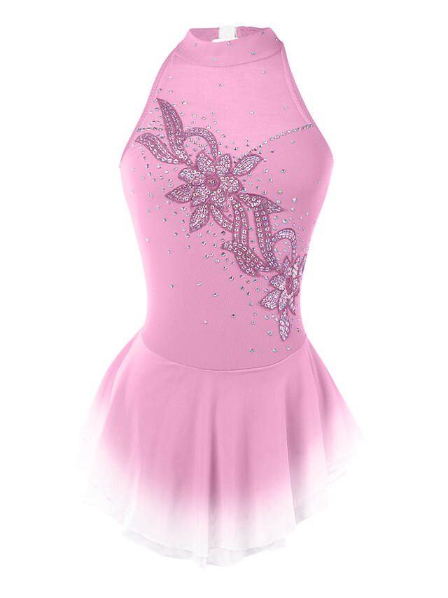 Figure Skating Dress Women's Girls' Ice Skating Dress Pale Pink Halo