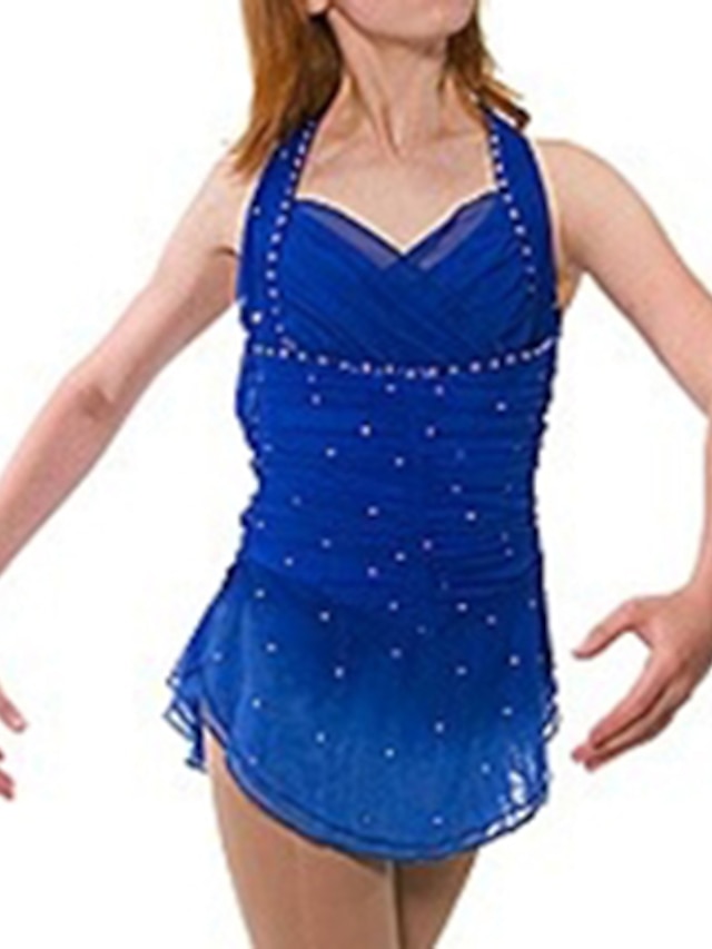 Sports & Outdoors Ice Skating | Figure Skating Dress Womens Girls Ice Skating Dress Outfits Royal Blue Spandex High Elasticity T