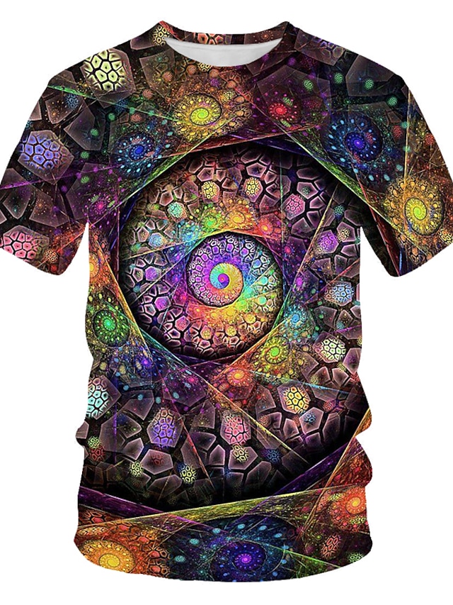  Pánské Košile Tričko Grafika Galaxie Kulatý Duhová Dovolená Krátký rukáv Oblečení Základní