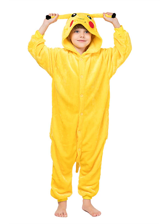 Kid's Patchwork Nightwear Camouflage Onesie Costume Carnival Costume Pika Pika Onesie Pajamas Kigurumi Pajamas Pajamas Funny Costume For Boys and Girls Carnival Cartoon 6