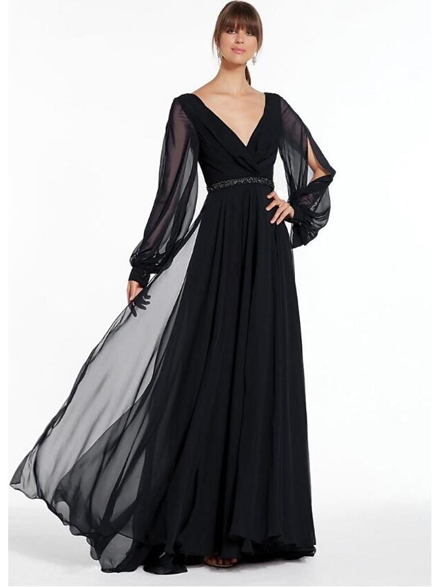 A-Line Evening Gown Empire Dress Holiday Formal Evening Floor Length ...