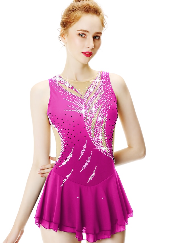 Figure Skating Dress Women's Girls' Ice Skating Dress Outfits Yellow