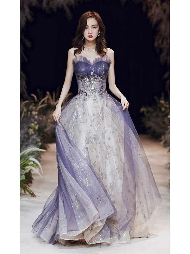 A-Linie Glanz Elegant Hochzeitsgast Abiball Formeller Abend Kleid