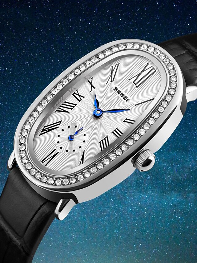  Women's Wrist Watch Diamond Watch Quartz Ladies Water Resistant / Waterproof Cool Analog White Black Red / Leather / Japanese