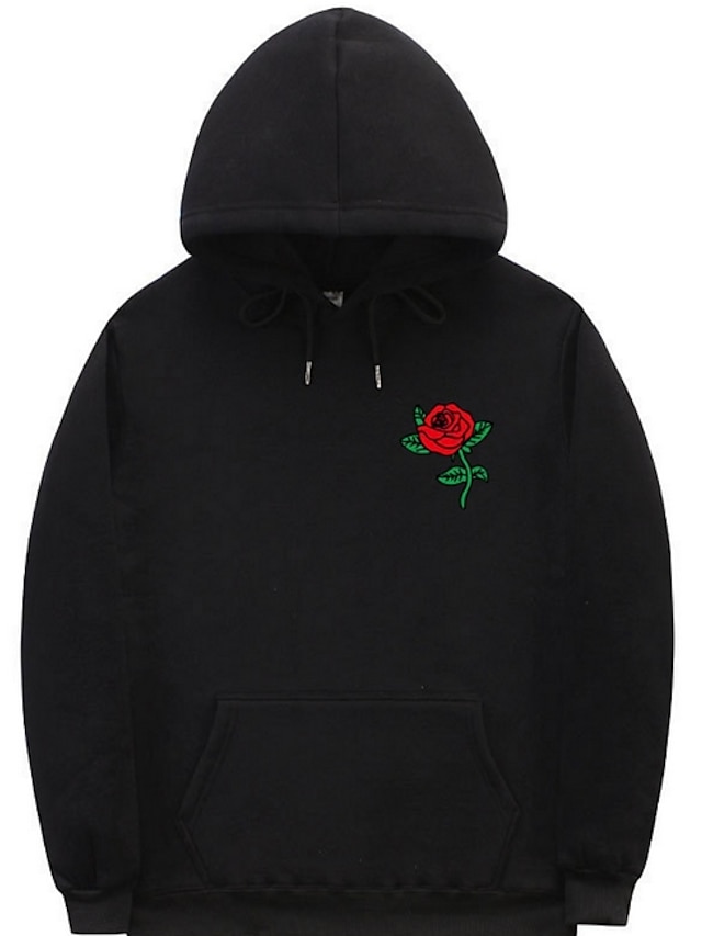 Mens Clothing Mens Hoodies & Sweatshirts | Mens Unisex Plus Size Pullover Hoodie Sweatshirt Floral Hooded Casual Daily Hot Stamp