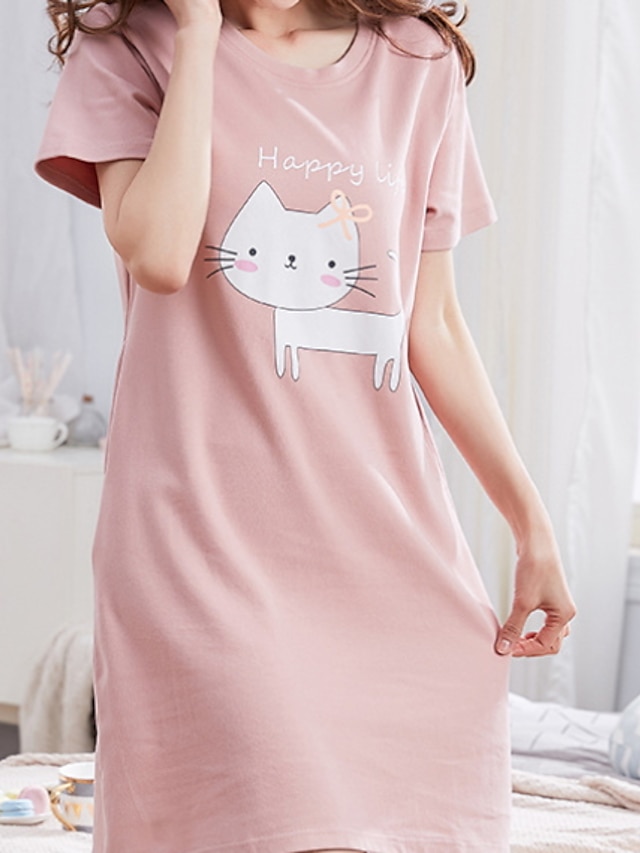  Women's Polyester / Cotton Normal Round Neck Chemises & Gowns Pajamas Geometric