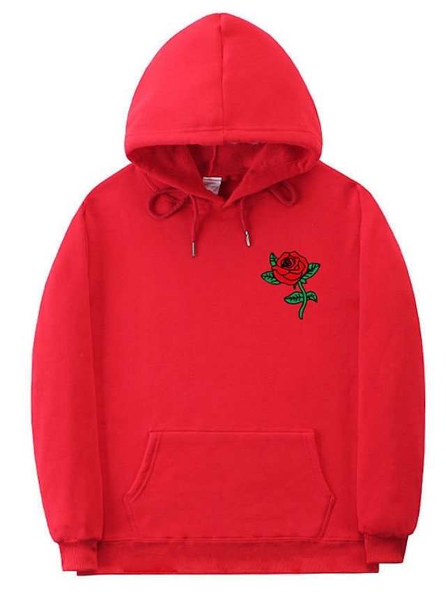 Mens Clothing Mens Hoodies & Sweatshirts | Mens Unisex Plus Size Pullover Hoodie Sweatshirt Floral Hooded Casual Daily Hot Stamp