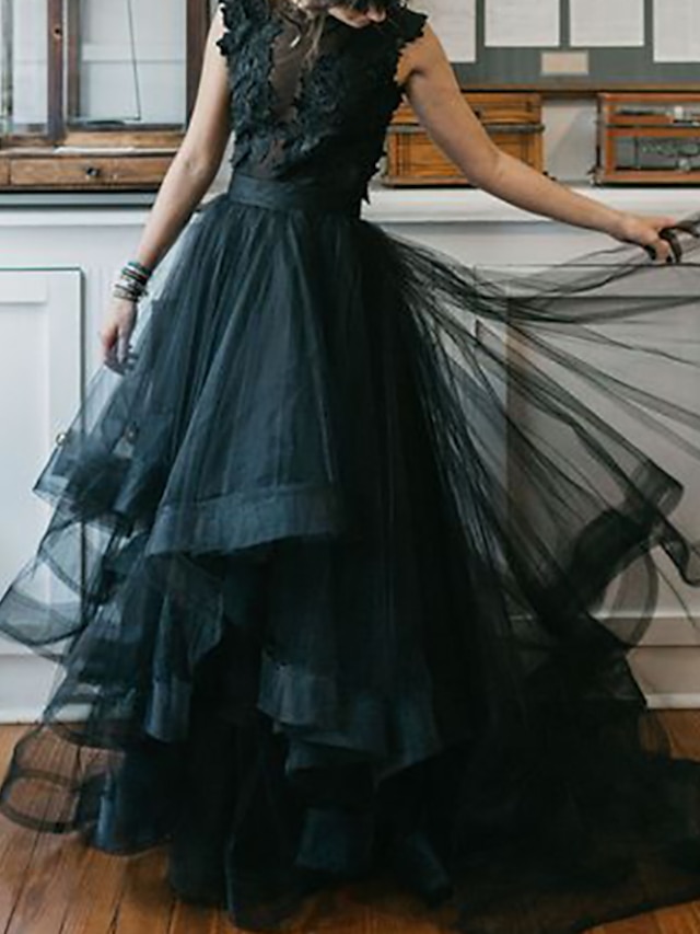  Αρραβώνας Γκόθικ Νυφικά Με Χρώμα Επίσημο Φορεματα για γαμο Γραμμή Α Με Κόσμημα Αμάνικο Μακρύ Πολυεστέρας Νυφικά φορέματα Με Που καλύπτει 2024