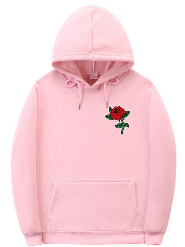 Mens Clothing Mens Hoodies & Sweatshirts | Mens Unisex Plus Size Pullover Hoodie Sweatshirt Floral Hooded Casual Daily Hot Stamp