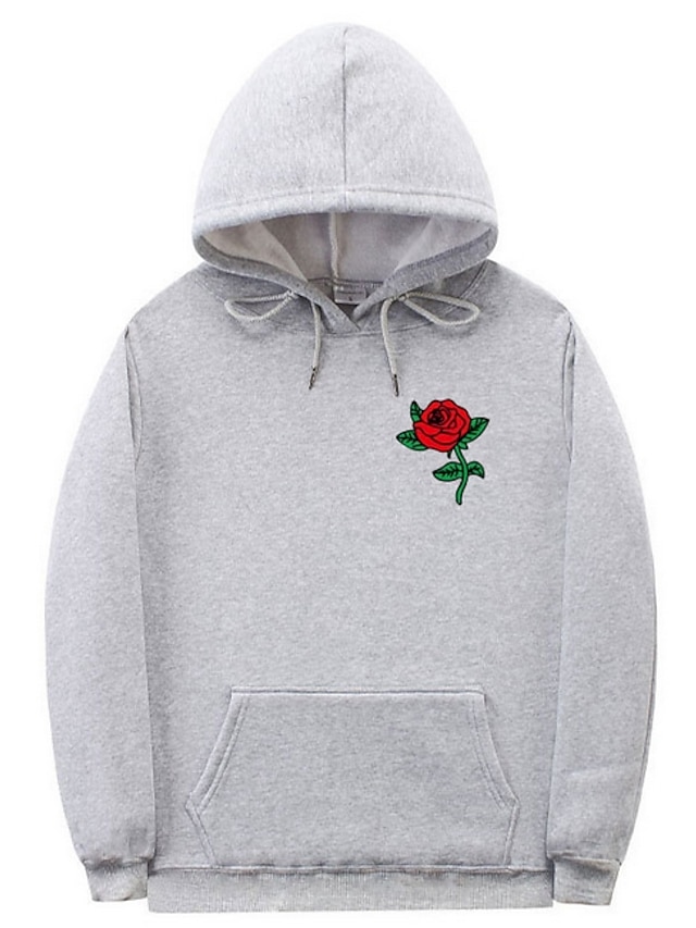 Mens Clothing Mens Hoodies & Sweatshirts | Mens Unisex Plus Size Pullover Hoodie Sweatshirt Floral Hooded Casual Daily Hot Stamp