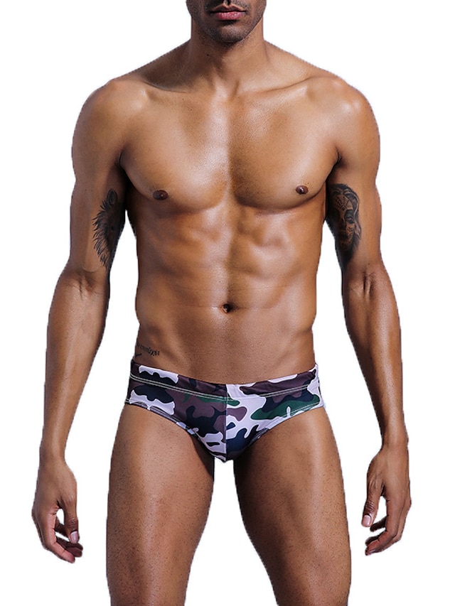 男性用 高通気性 スイムウェア 水泳 ビーチ カラーブロック 夏 / 伸縮性あり