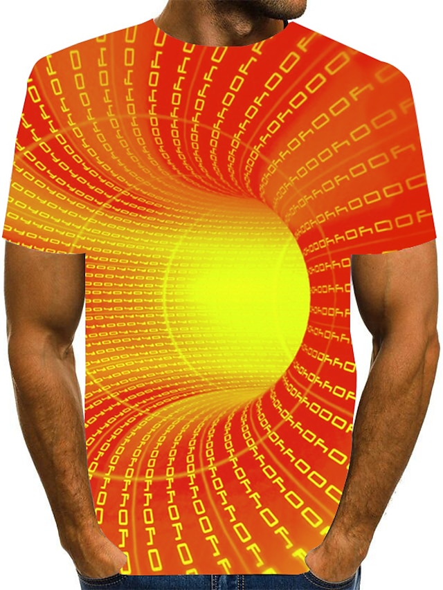 Mens Graphic Optical Illusion 3d T Shirt Short Sleeve T Shirt 3d Print