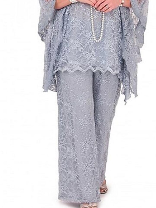 Jumpsuit / Pantsuit Mother of the Bride Dress Elegant Illusion Neck ...