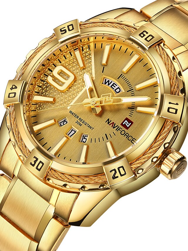 NAVIFORCE Voor heren Dress horloge Analoog Kwarts Formele Stijl Stijlvol  Luxe Waterbestendig Kalender Vrijetijdshorloge 7891417 2021 – $34.64