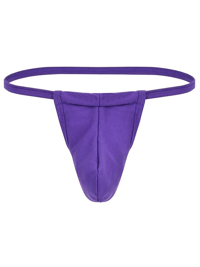  Men's 1 Piece Basic G-string Underwear - Normal Low Waist White Black Purple One-Size