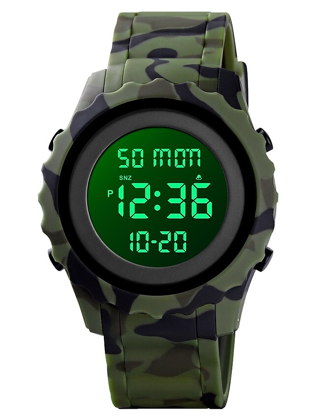  SKMEI Voor heren Digitaal horloge Digitaal Digitaal Moderne stijl Sportief camouflage Militair Kalender Chronograaf / Een jaar / Siliconen