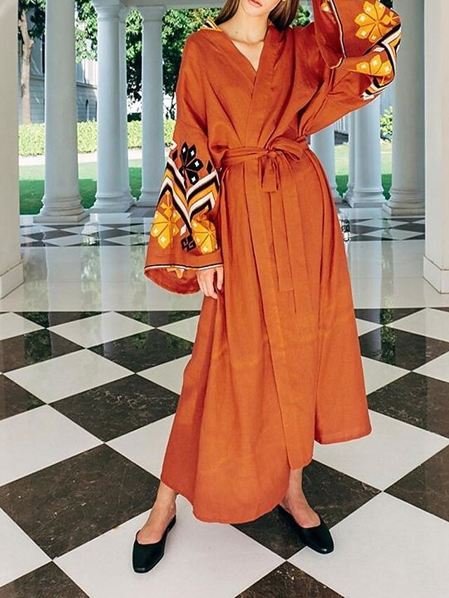 Sheath / Column Maxi Floral Wedding Guest Formal Evening Dress V Neck