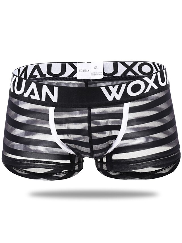  Men's 1 Piece Basic Boxers Underwear - Normal Mid Waist White Black Blue S M L