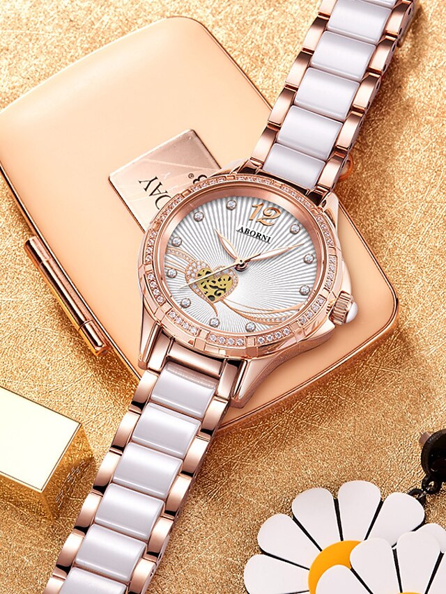  Women's Quartz Watches Analog Quartz Stylish Glitter Elegant Water Resistant / Waterproof Noctilucent / Ceramic